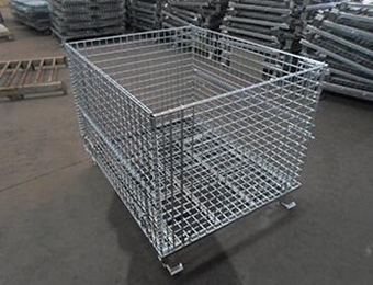 Logistics Wire Metal Pallet Cage Stackable, Collapsible Wire Mesh Containers 