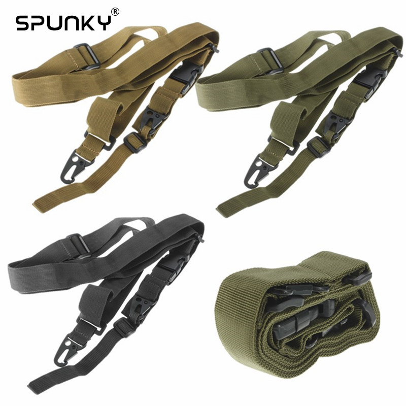Paintball Equipment Tan 3 Three Point Rifle AR Sling Adjustable Tactical Swivels System Gun Strap Hunting