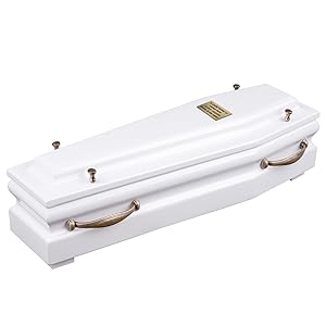 white coffin for ashes