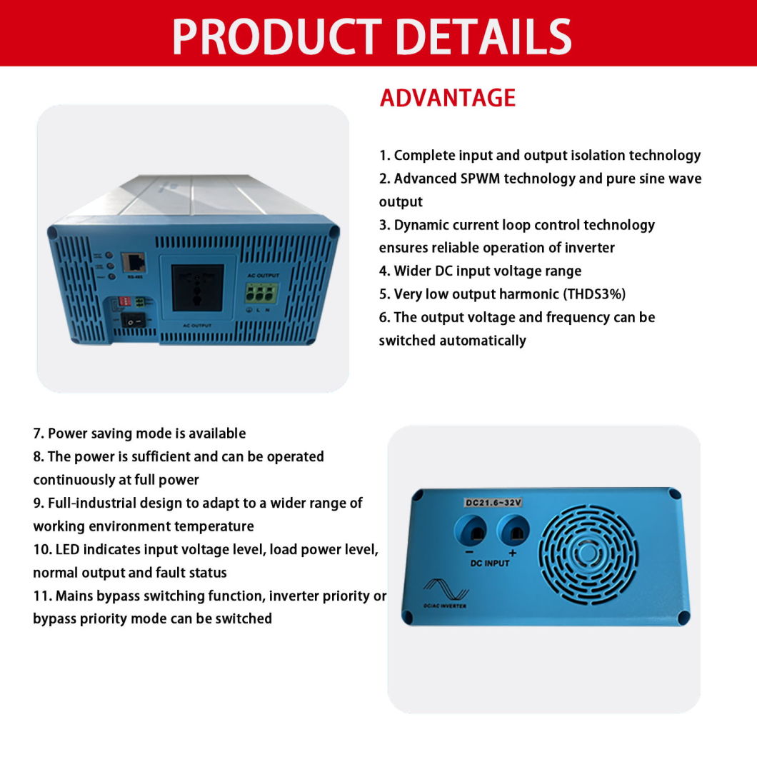 Solar Power Inverter Pure Sine Wave Inverter for Home Energy Syste PV DC AC