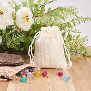 Linen Burlap Bags with Drawstring
