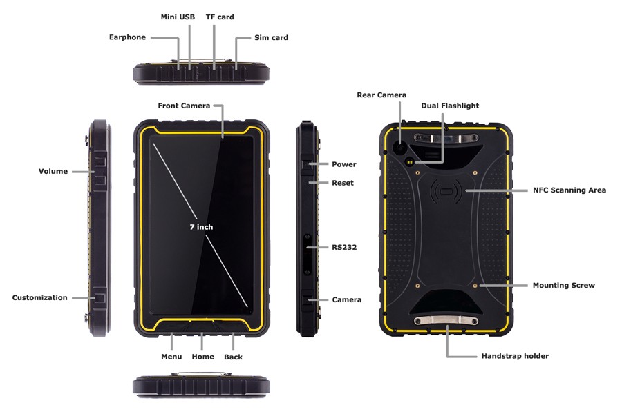 BATL BT67 ip67 waterproof dustproof oem industrial android cheap rugged tablet pc