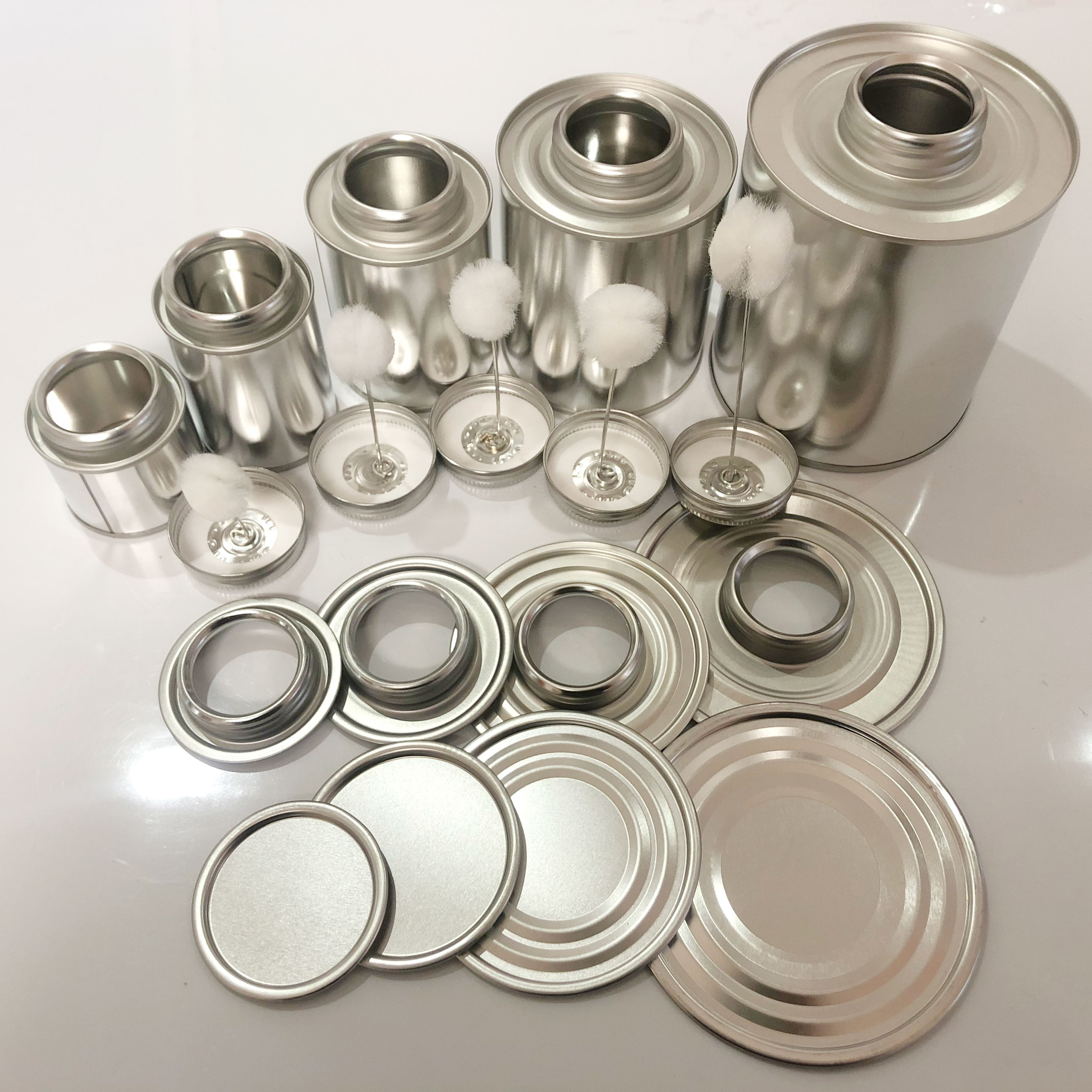 60 118 237 473 947ml Glue Tin Can Metal Round Tinplate Adhesive Can With Dauber