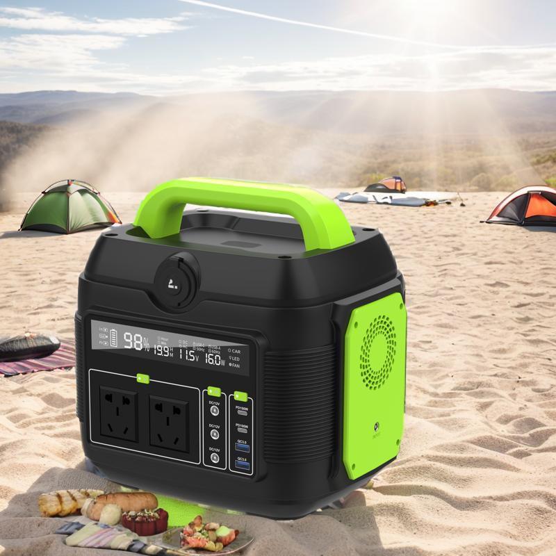 Lithium Battery 110V/220V 600W Outdoor Multi-Function Solar Portable Power Station for Camping