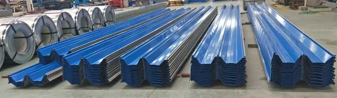 blue PPGI PPGL large stock manufacturer of Angled Shape Color Coated Steel Roof Sheet