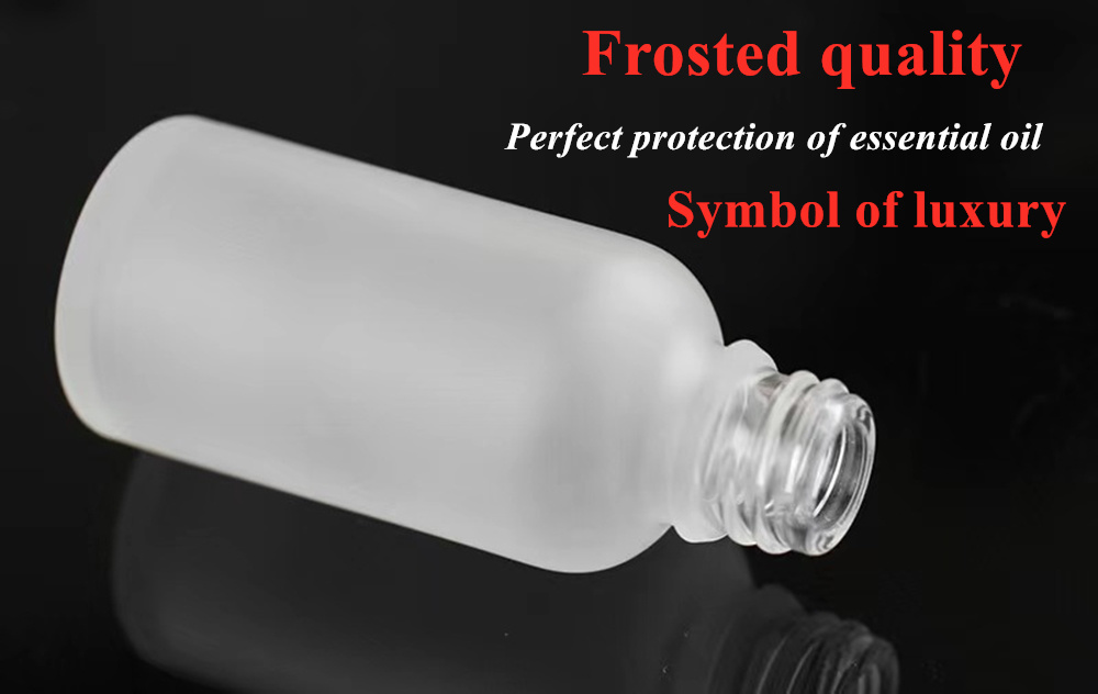 Matte Frosted White 5ml 10ml 1oz 20ml 30ml Glass Dropper Bottle with Black Dropper Cap