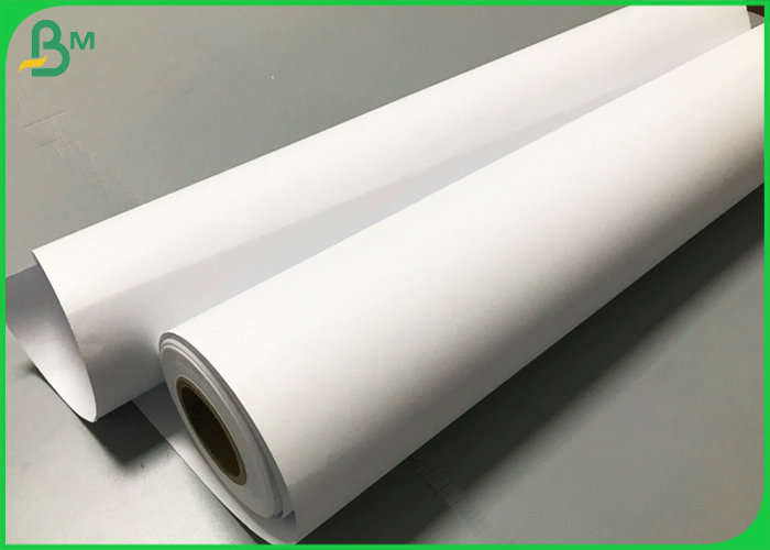 A0 A1 Size Plain White 20LB Cad Plotter Paper Roll For Inkjet Printing 