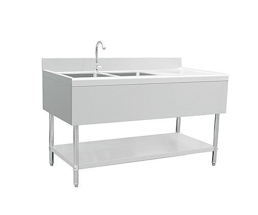 Two Sink Stainless Steel Catering Equipment Europe Design Heavy Duty Wheel 500*500*300mm