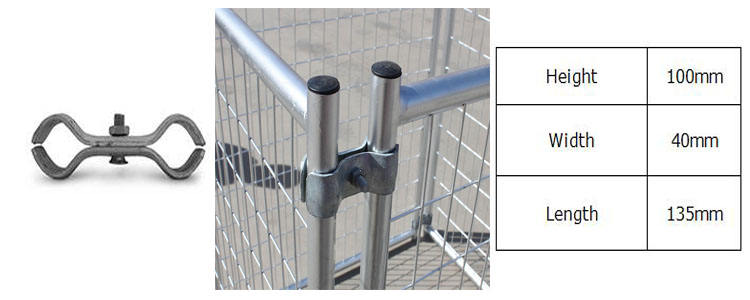 Construction security steel temporary fencing poles concrete fencing