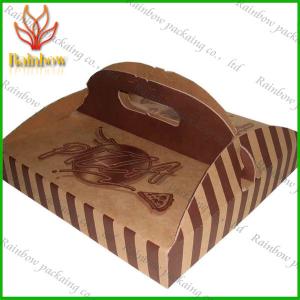 China Eco-friendly Paper Packaging Boxes Customizable With Handle For Pizza on sale 