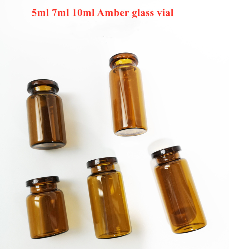 ISO Standard 5ml 7ml 10ml Clear Medical Injectable Small Glass Bottle Glass Vial with Rubber Stopper