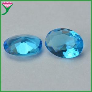 China China manufacturer oval cut synthetic rough aquamarine glass gems stone for sale on sale 