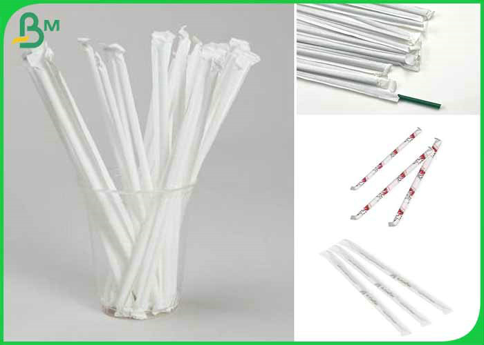 FDA Food Grade 27mm - 44mm 28gsm Straw Wrapping Paper Roll For Packing Straws