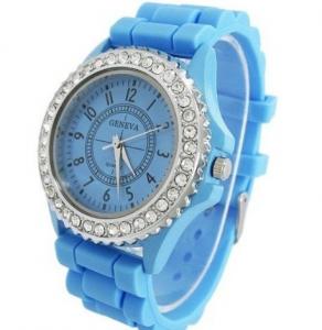 China Ladies Watch Classic Crystal Jelly Silicone Geneva watch on sale 