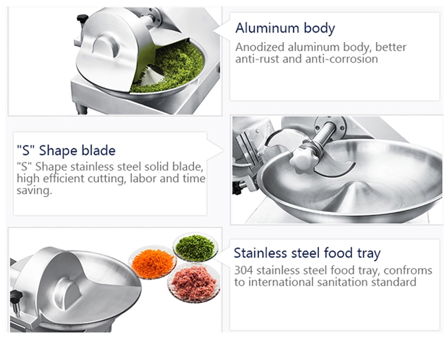 Electric Stainless Steel Chopper Food Processing Equipments Commercial Meat Cutter With Blades And Blender