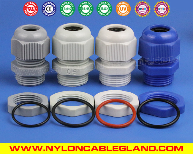 IP68/IP69K Waterproof Polymer Nylon Cable Glands M20 (6-12mm) with O-ring for Junction Boxes