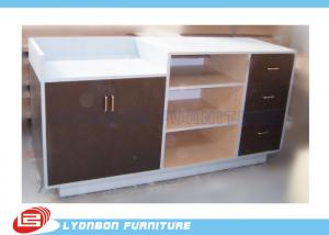 Mdf Laminated Shop Cash Counter With Drawers Common Style Retail