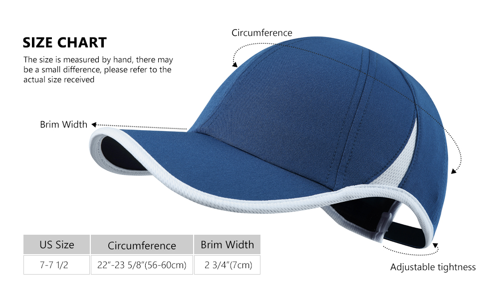 Introduce the head size of the sports cap and brim visor width