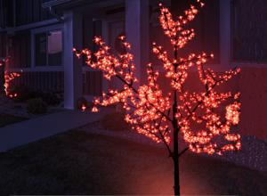 China LED Iron Pole Cherry Tree Lights Peach Blossom Luminous Plant High Brightness on sale 