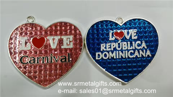 Transparent Enamel Love Heart Drop pendants