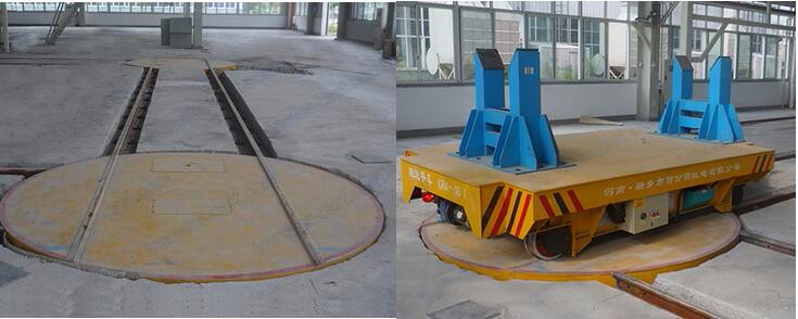 motorized turntable industrial carts electric driven turntable platform trolley