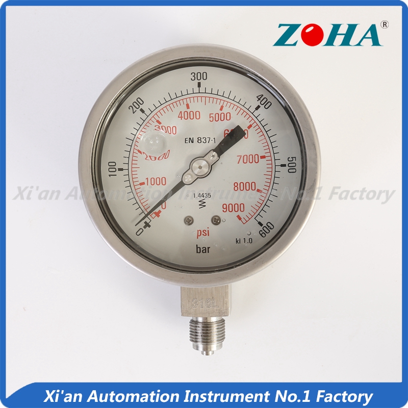 stainless glycerin filled pressure gauge / 316 differential