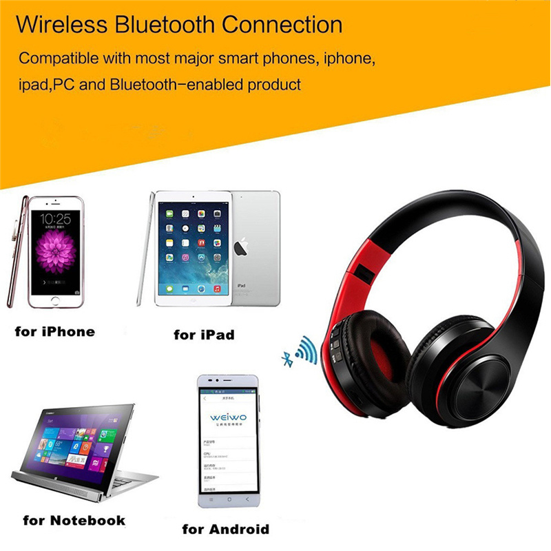 B3 Foldable Wireless Headphones Bluetooth Headphone with Mic Low Bass Headset Adjustable Earphones for PC Mobile Phone MP3