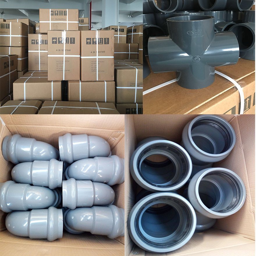 High Pressure Pn16 UPVC Plastic Pipe Fitting with DIN Cross Tee End Cap