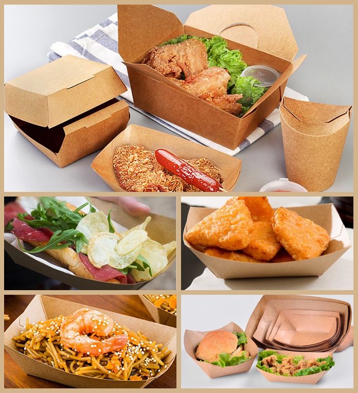 270gsm + 15g PE Coated Brown Kraft Paper For Food Tray 950mm Water Resistant