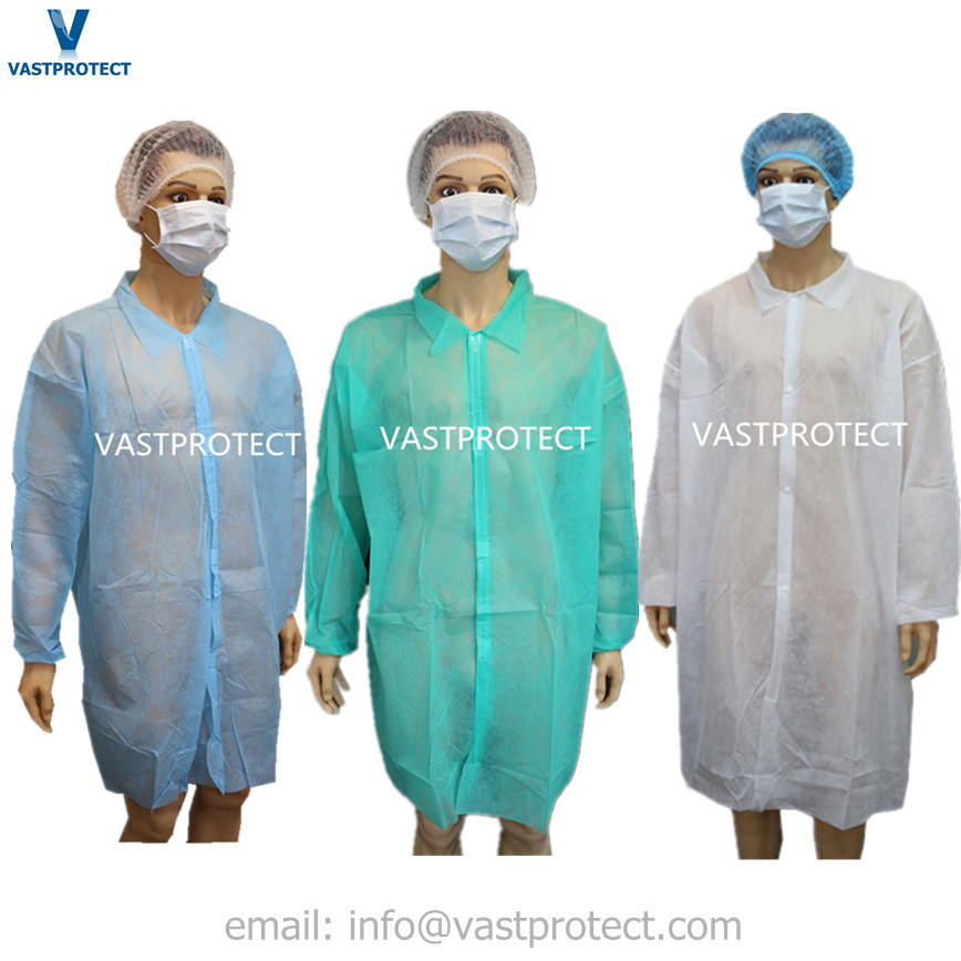 Disposable Protective Workwear Nonwoven Anti-Dust Lab Coat