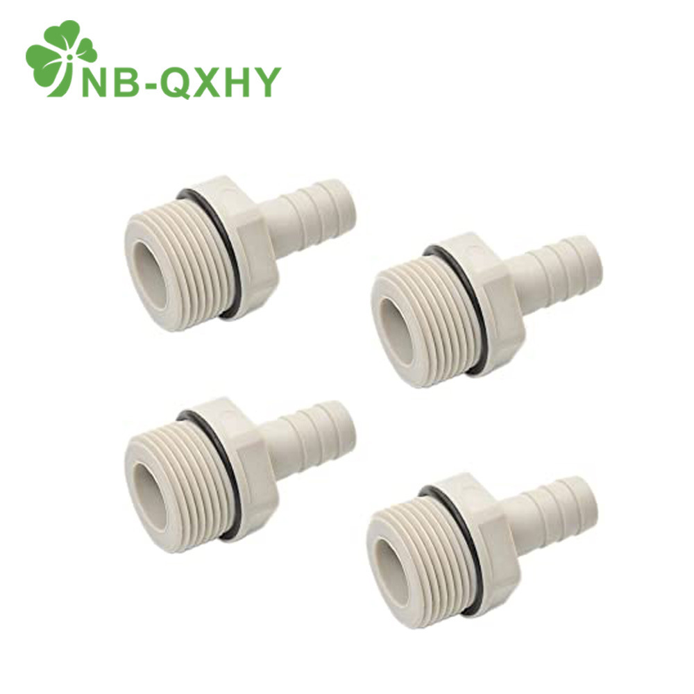 Plastic PVC BSPT Standard Pipe Fitting Nipple Tank Connector Adaptor
