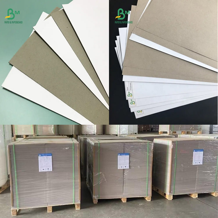 Duplex Paper Carton Board One Side Gray One Side Coated White Sheets 200 - 450gsm 