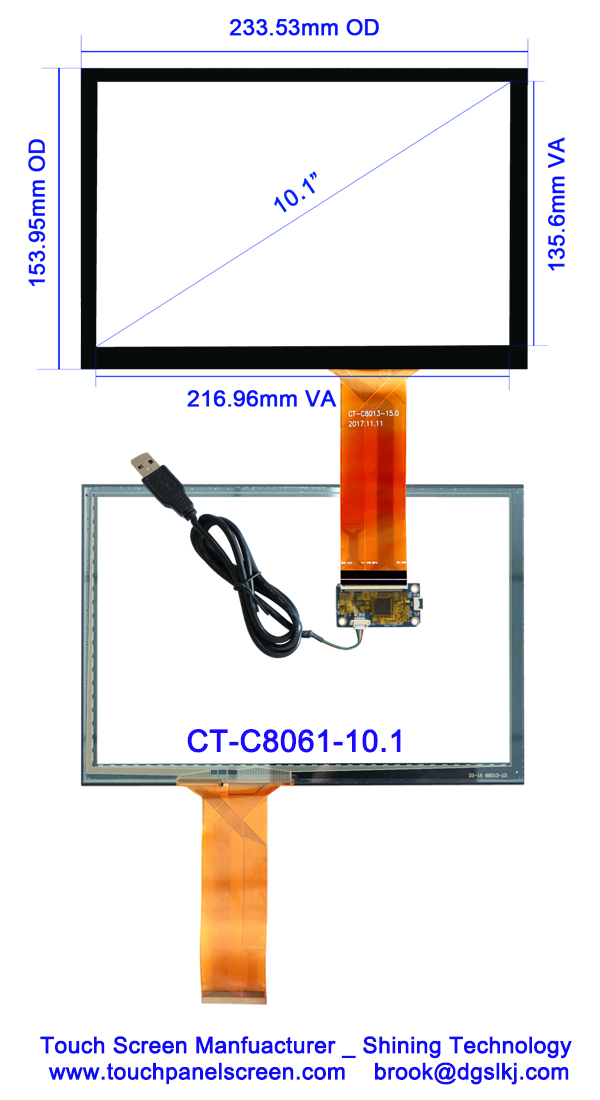 10.1 inch capacitive touch screen with USB interface - CT-C8061