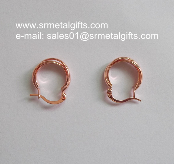 Retail rose gold tone steel earrings rose gold jewelry earrings 