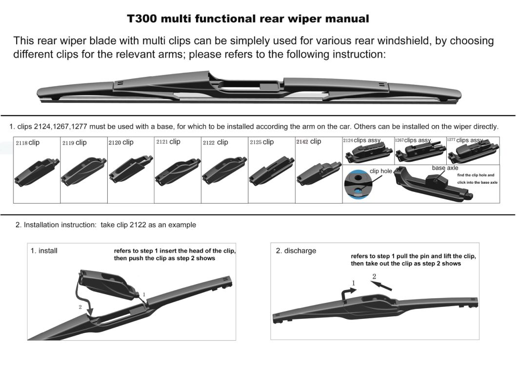 307 206 Hatchback Rear Window Windscreen Windshield Wiper Blades