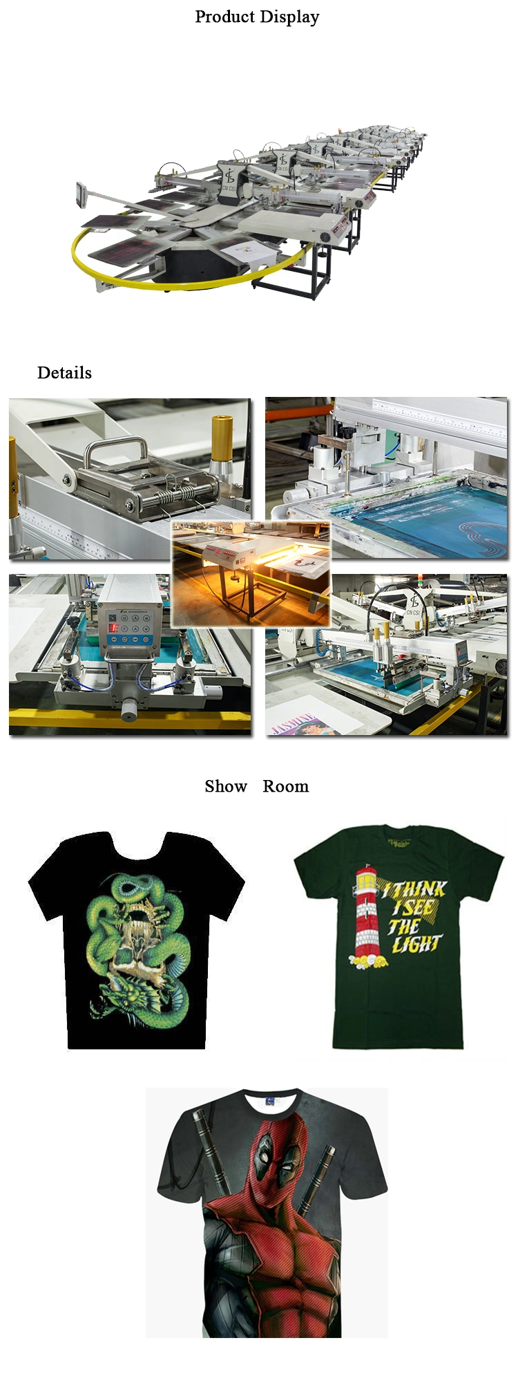 Spo Automatic 4-22 Colors Oval Silk Screen Printer for Shoe Face Clothes PVC Sheet