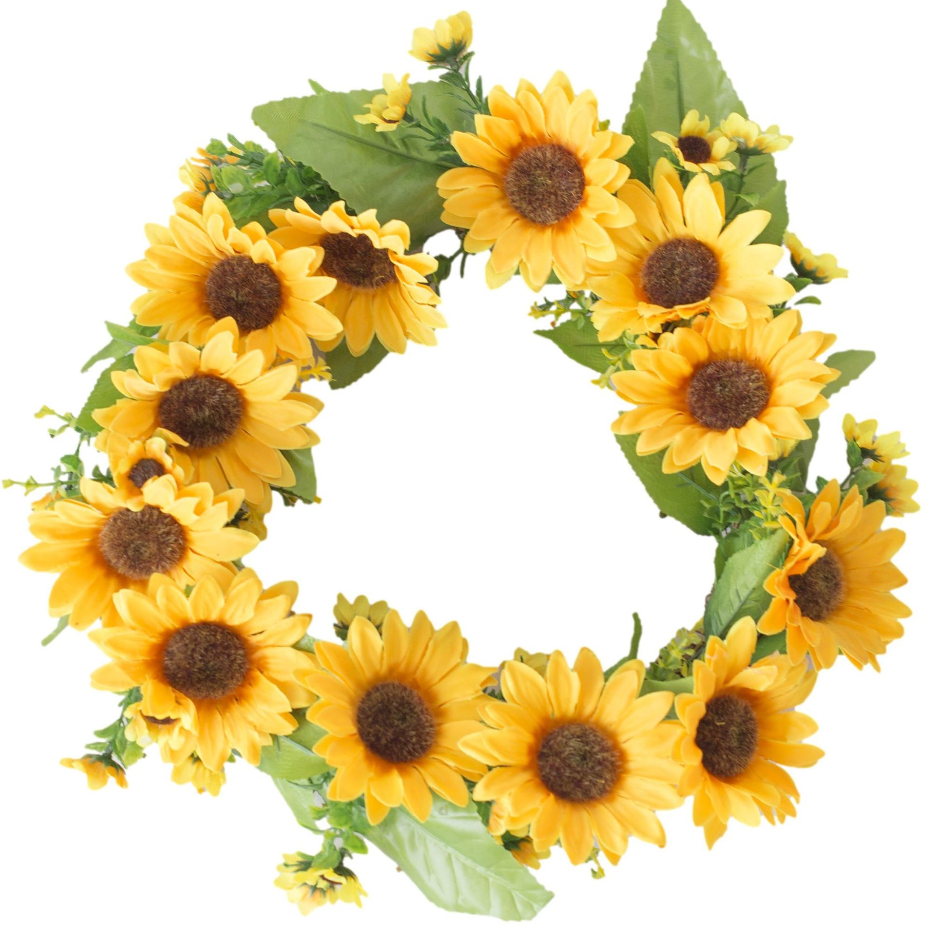  Artificial Garland Leaves Plant sunflower wreath for home decoration