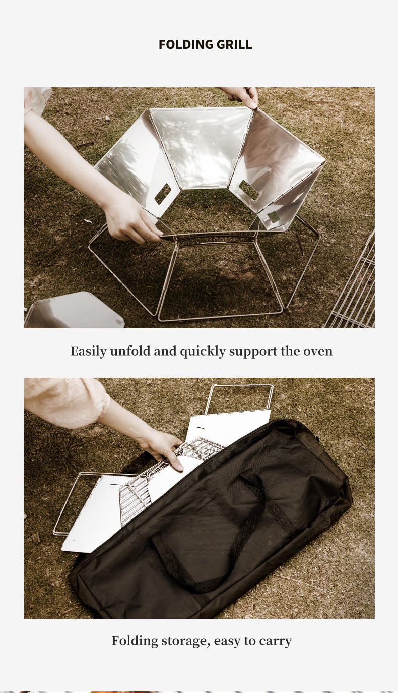 Portable Wood Stove for Outdoor Hiking Picnic BBQ Foldable Camping Backpacking Stove