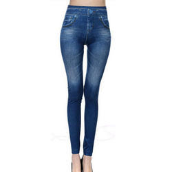 OEM Large Size Available Seamless Women Denim Jeans Leggings Workout Pencil Pants