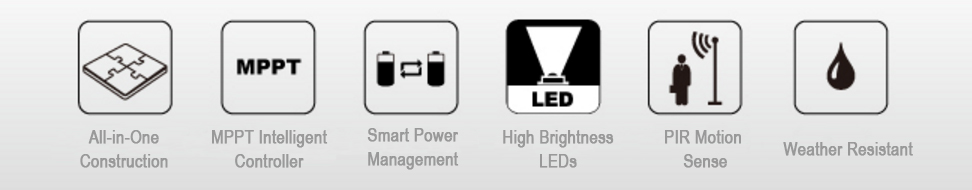 solar street lights 30W integrated functions