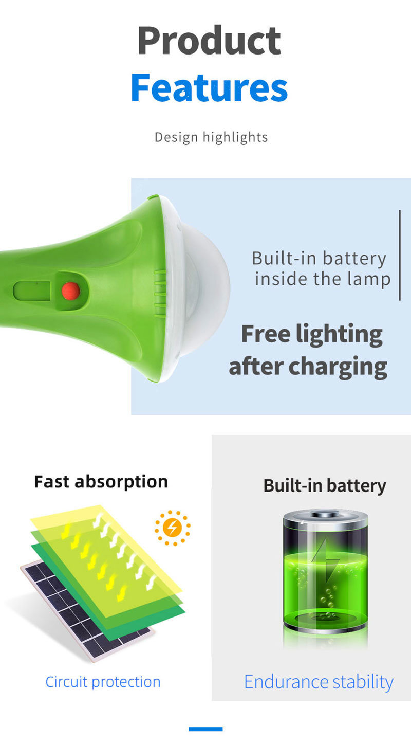 off-Grid Emergency Solar Energy Generator Lights Torch Light Lithium Battery