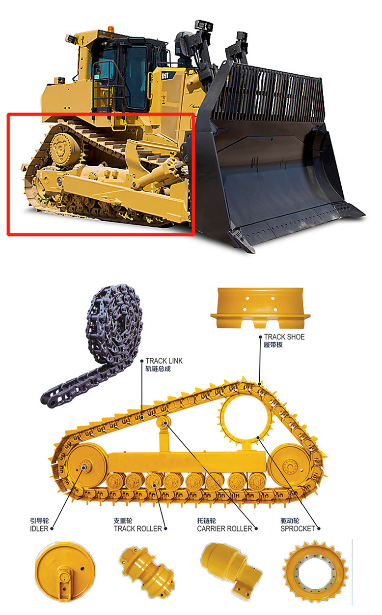 heavy duty bulldozer rubber track chain top carrier roller 8p6256 d3 d4 d6d 320b ex200 3 pc45 pc200 6 pc120 pc120-8 d3b d4h d60