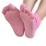 Non Slip Full Toe Women & Men Pilates Strong Grip Five Finger Socks