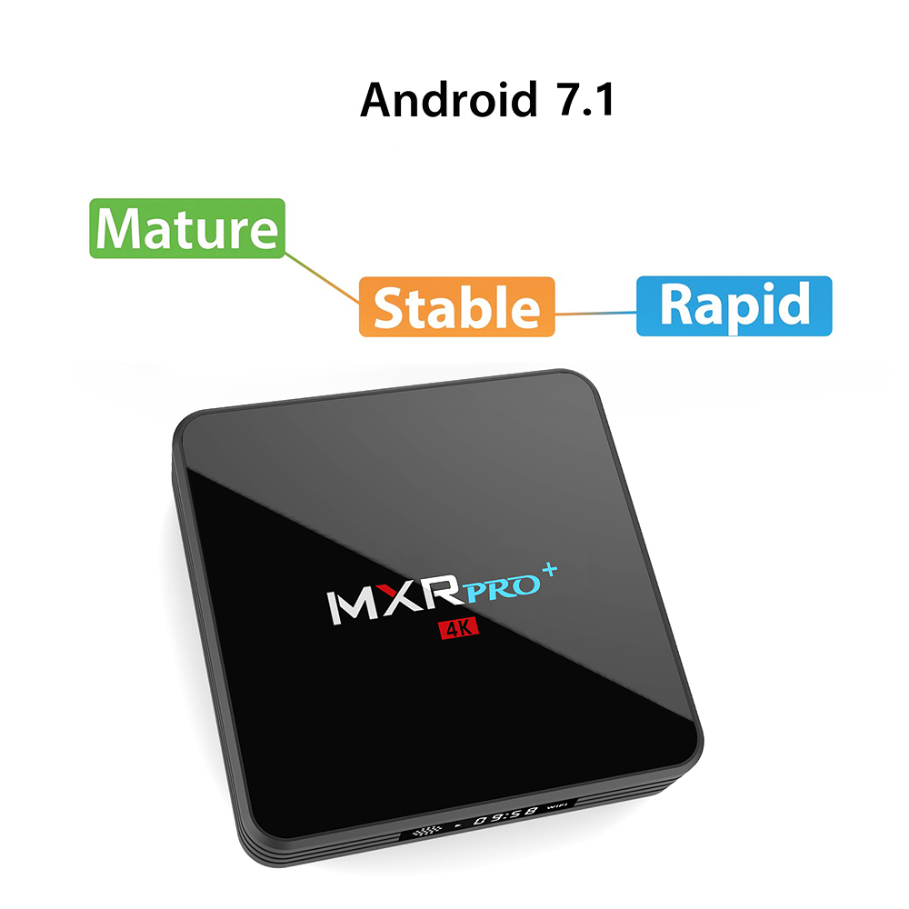 MXR PRO+ KODI 17.3 4GB/32GB Android 7.1.1 RK3328 4K HDR TV BOX 2.4G/5G WIFI LAN VP9 Bluetooth HDMI USB3.0 - Black