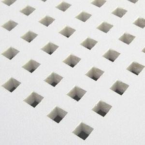 Perforated Plasterboard With Square Holes Back Made Of Nonwoven
