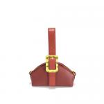 21cm Mini Dark Red Handbag Lockable Strap Shell Tote Bag