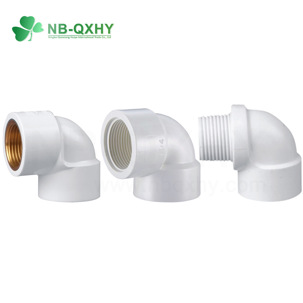 PVC UPVC BSPT/BS Standard Male/Female Reduced Threaded Elbow with Brass Fitting