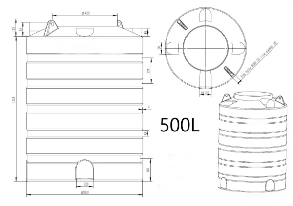 Customize 500L Sheet Metal Mould for Vertical Water Tank Polishing
