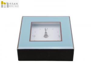 Blue Glass Mirror Clock Personalised Glass Clock Silk Screen