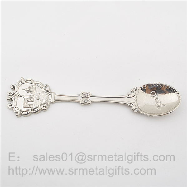 Enamelled metal Paris travel souvenir spoons